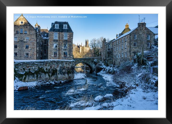 Water of Leith at Dean Village in Edinburgh Framed Mounted Print by Angus McComiskey