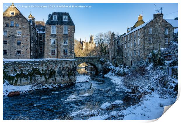 Water of Leith at Dean Village in Edinburgh Print by Angus McComiskey