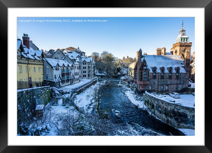 Dean Village on the Water of Leith in Edinburgh Framed Mounted Print by Angus McComiskey