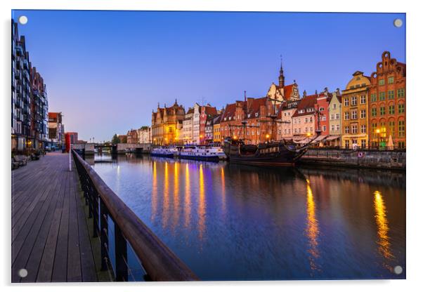 Dawn In City Of Gdansk Acrylic by Artur Bogacki