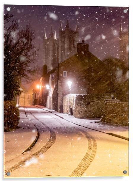 Snow falling in Lincoln  Acrylic by Andrew Scott