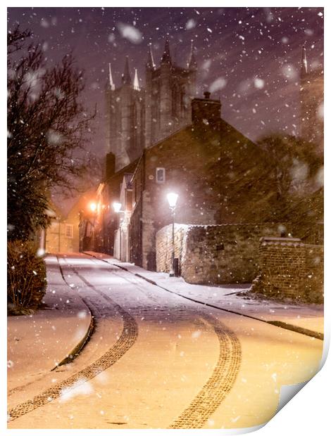 Snow falling in Lincoln  Print by Andrew Scott