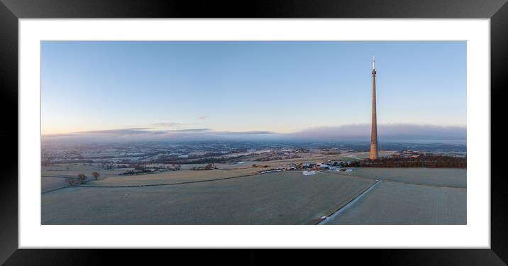 Emley Moor Panorama Framed Mounted Print by Apollo Aerial Photography