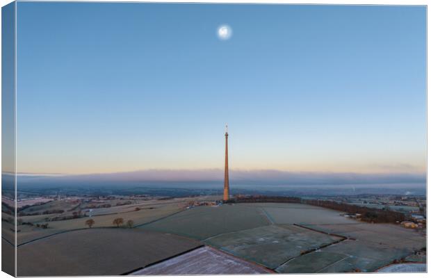 Moon over the Mast Canvas Print by Apollo Aerial Photography