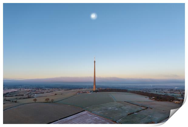 Moon over the Mast Print by Apollo Aerial Photography
