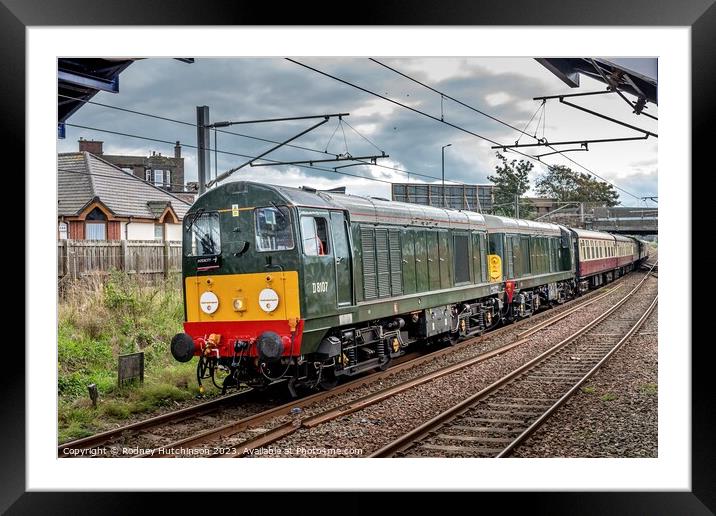 A pair of Class 20 Diesel Locomotives on a special train Framed Mounted Print by Rodney Hutchinson