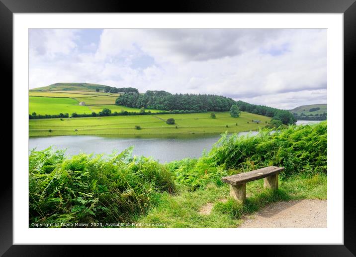 Ladybower Reservoir View Framed Mounted Print by Diana Mower