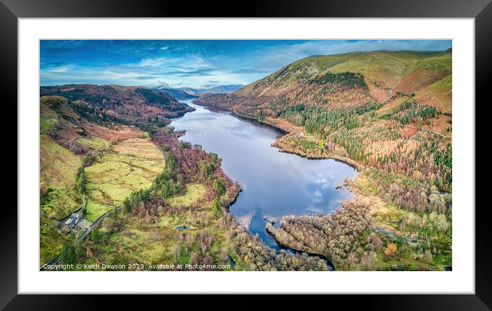 Aerial Shot of Thirlmere  Framed Mounted Print by Keith Dawson