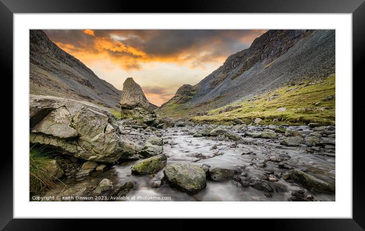 Hornister Pass in the Lake District Framed Mounted Print by Keith Dawson