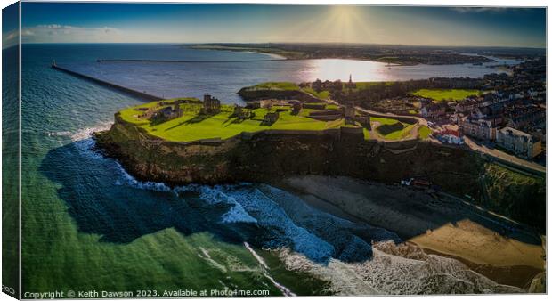 Aerial Shot of Tynemouth and the Priory Canvas Print by Keith Dawson