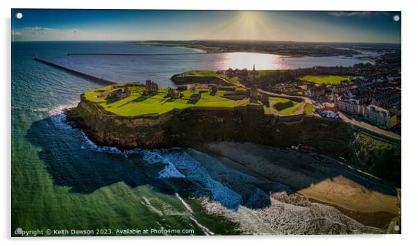 Aerial Shot of Tynemouth and the Priory Acrylic by Keith Dawson