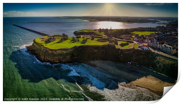 Aerial Shot of Tynemouth and the Priory Print by Keith Dawson