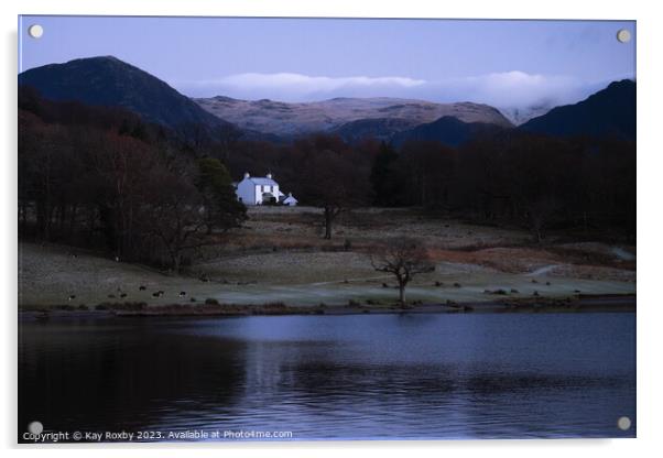 Wood House overlooking Crummock Water Acrylic by Kay Roxby