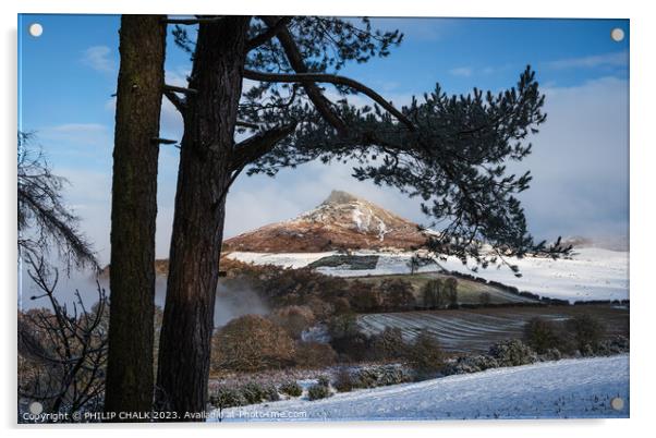  Roseberry topping  Acrylic by PHILIP CHALK