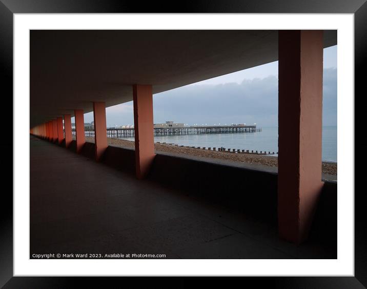 Hastings Pier through Bottle Alley. Framed Mounted Print by Mark Ward
