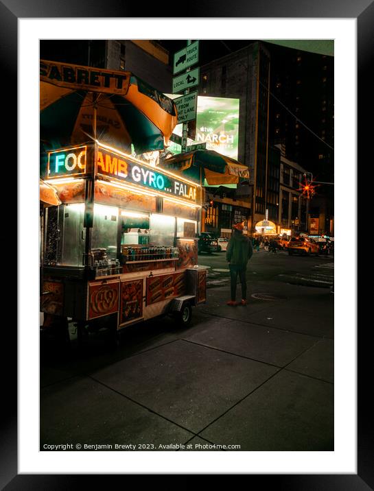 NYC Street Food Framed Mounted Print by Benjamin Brewty