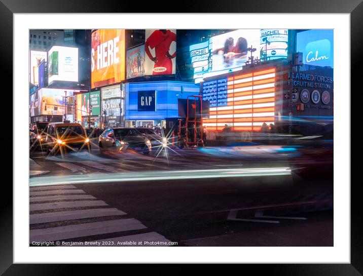 Times Square Long Exposure Framed Mounted Print by Benjamin Brewty