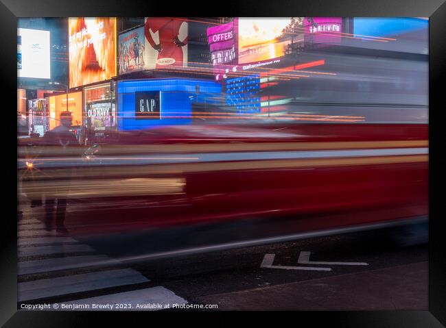 Times Square Long Exposure Framed Print by Benjamin Brewty