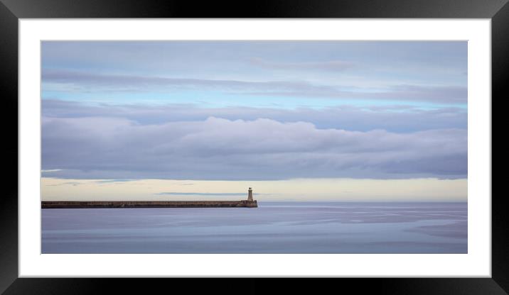 Tynemouth Lighthouse Framed Mounted Print by Phil Durkin DPAGB BPE4