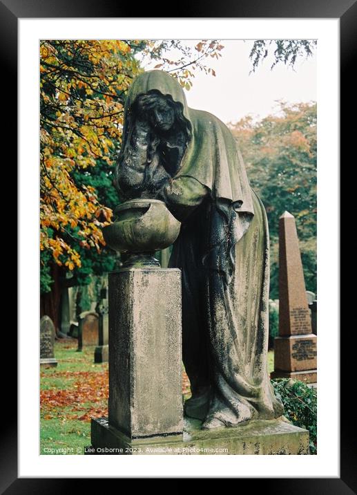 Hallowe'en In Dean Cemetery - Weeping Woman Framed Mounted Print by Lee Osborne