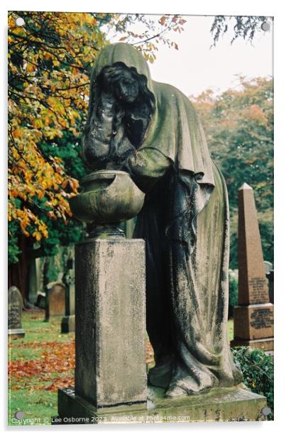 Hallowe'en In Dean Cemetery - Weeping Woman Acrylic by Lee Osborne