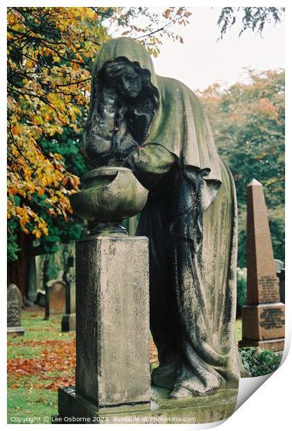 Hallowe'en In Dean Cemetery - Weeping Woman Print by Lee Osborne