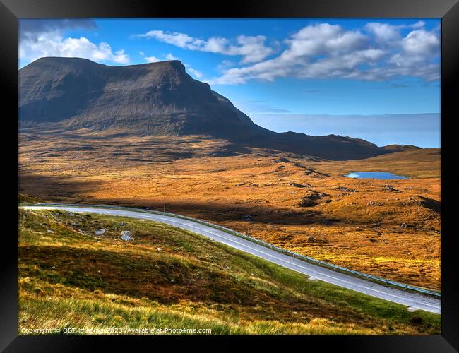 Quinag Sail Gharbh Mountain Assynt Scotland Road To Durness NC500 Route Framed Print by OBT imaging