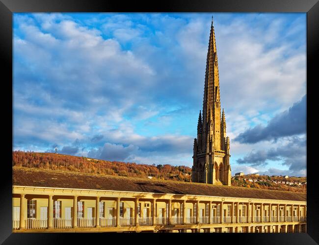 Halifax Piece Hall and Square Church Spire Framed Print by Darren Galpin