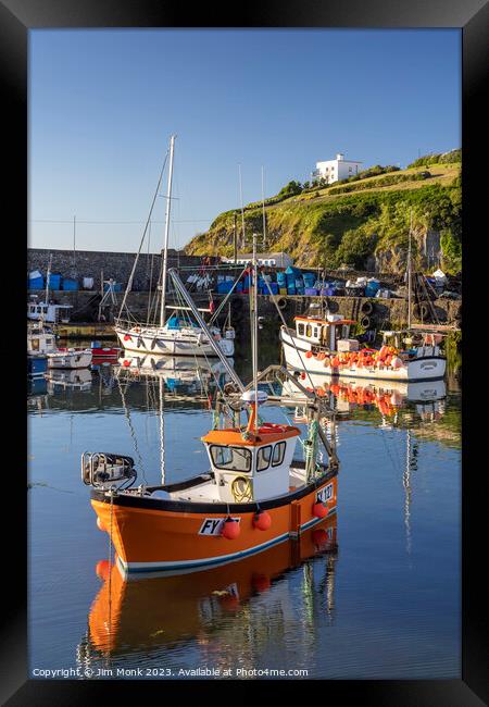 The Inner Harbour of Mevagissey in Cornwall Framed Print by Jim Monk