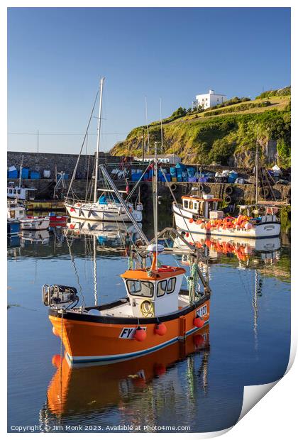 The Inner Harbour of Mevagissey in Cornwall Print by Jim Monk