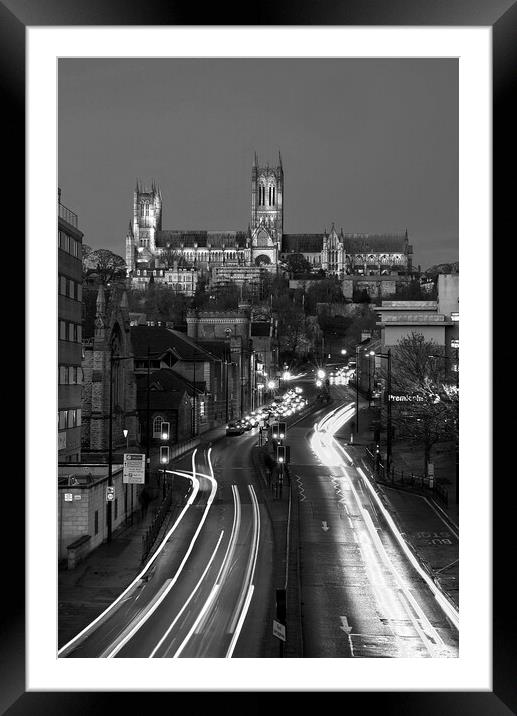 Lincoln Cathedral at Night Framed Mounted Print by Alison Chambers