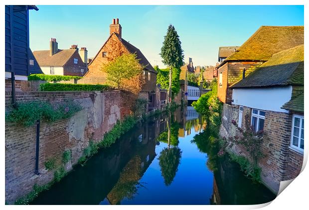 River Stour Reflections Canterbury  Print by Alison Chambers