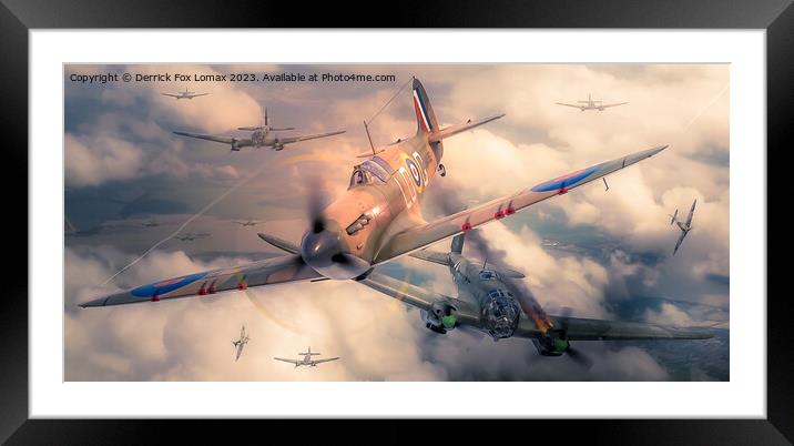 supermarine spitfire Framed Mounted Print by Derrick Fox Lomax