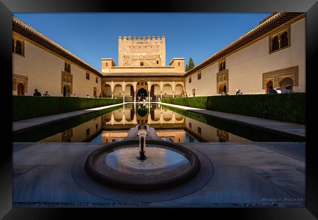 Architecture of the Palace of Alhambra in Granada Spain. Framed Print by Maggie Bajada