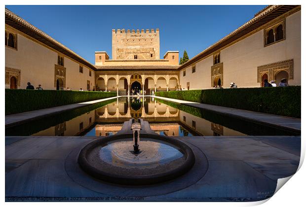 Architecture of the Palace of Alhambra in Granada Spain. Print by Maggie Bajada