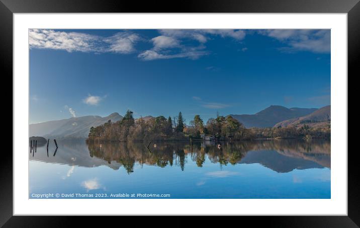 Derwent Island on a Misty Morning Framed Mounted Print by David Thomas