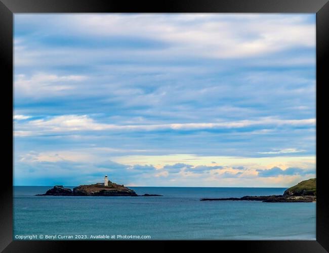 The Sky The Sea and The Lighthouse  Framed Print by Beryl Curran