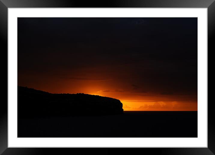 Sunrise Through The Darkness On Malta Island Framed Mounted Print by Artur Bogacki