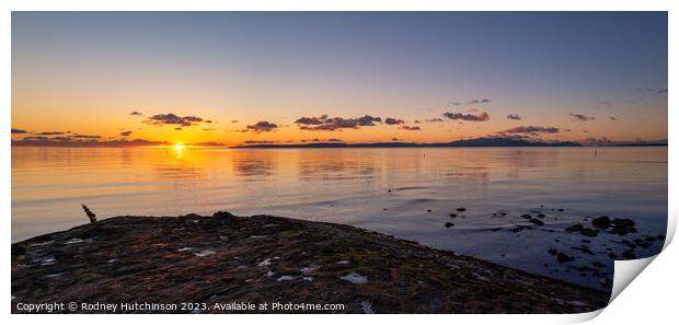 Sunset over the Firth of Clyde Print by Rodney Hutchinson