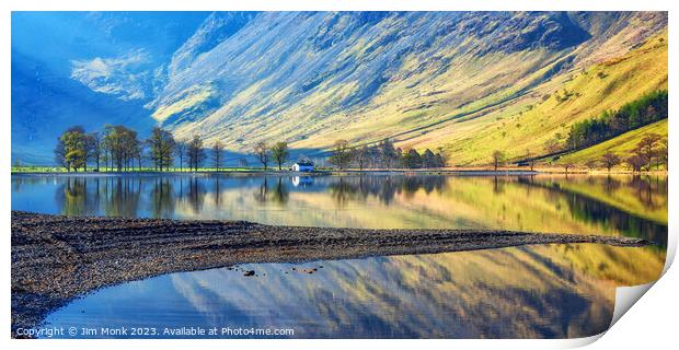 Morning Reflections at Buttermere Print by Jim Monk