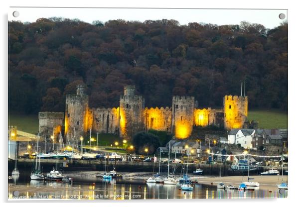 Conwy Castle at dusk Acrylic by Mark Chesters