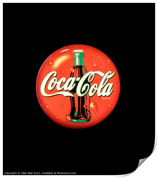 Old Coca-Cola advertising sign. Print by Allan Bell