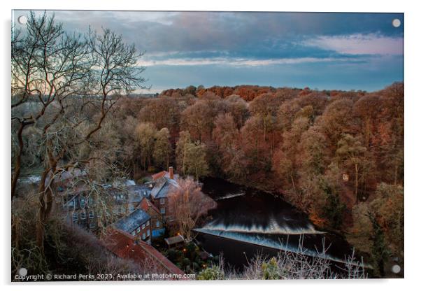 Knaresborough Frosty Morning Acrylic by Richard Perks