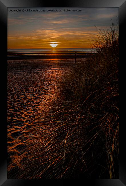 Sun and dunes Framed Print by Cliff Kinch