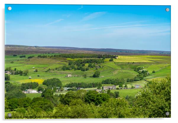 Yorkshire farmland on moors Acrylic by Allan Bell