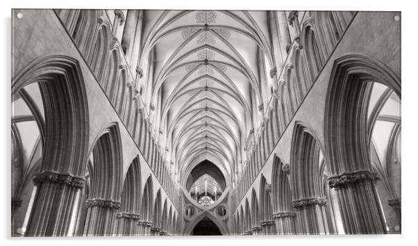Wells cathedral  Acrylic by Kevin Howchin