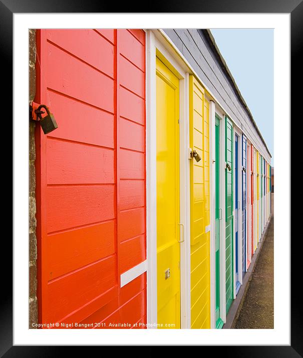Colourful Beach Huts Framed Mounted Print by Nigel Bangert