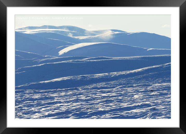 Snow wilderness in the Cairngorms Framed Mounted Print by Phil Banks