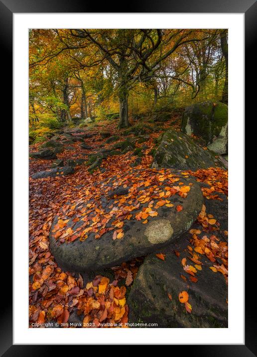 Millstone at Padley Gorge  Framed Mounted Print by Jim Monk