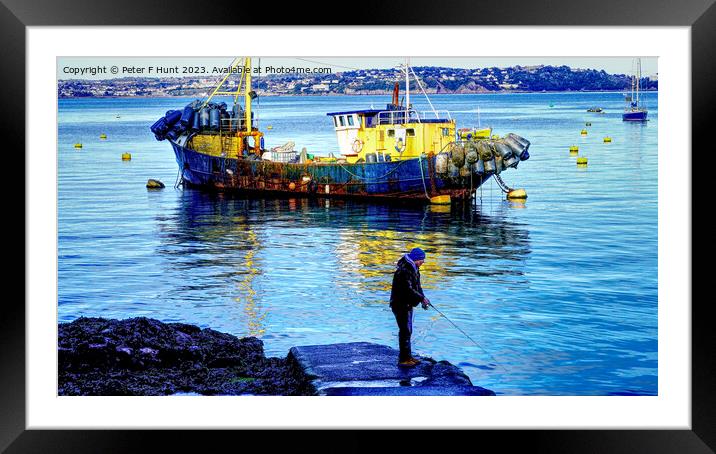 The Lone Fisherman  Framed Mounted Print by Peter F Hunt